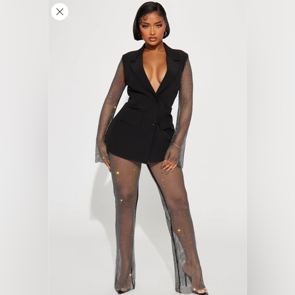Exclusive Invitation Rhinestone Pants Set